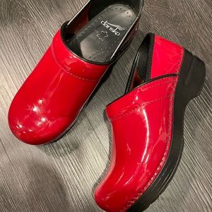 DANSKO Red Patent Leather Clogs Size 37
